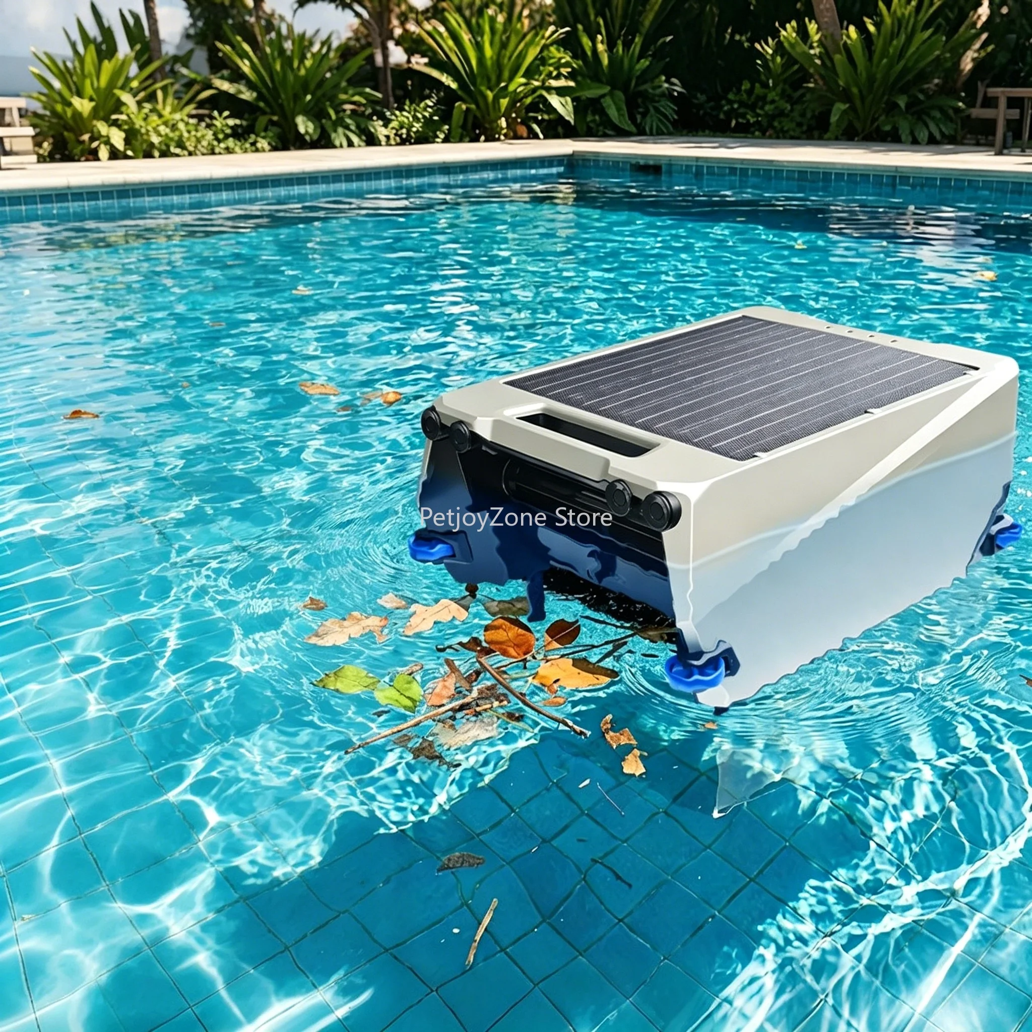 PL-05 Wireless Solar Automatic Pool Surface Cleaning Robot, Floating Debris Skimmer For Pool Water Suction & Cleaning
