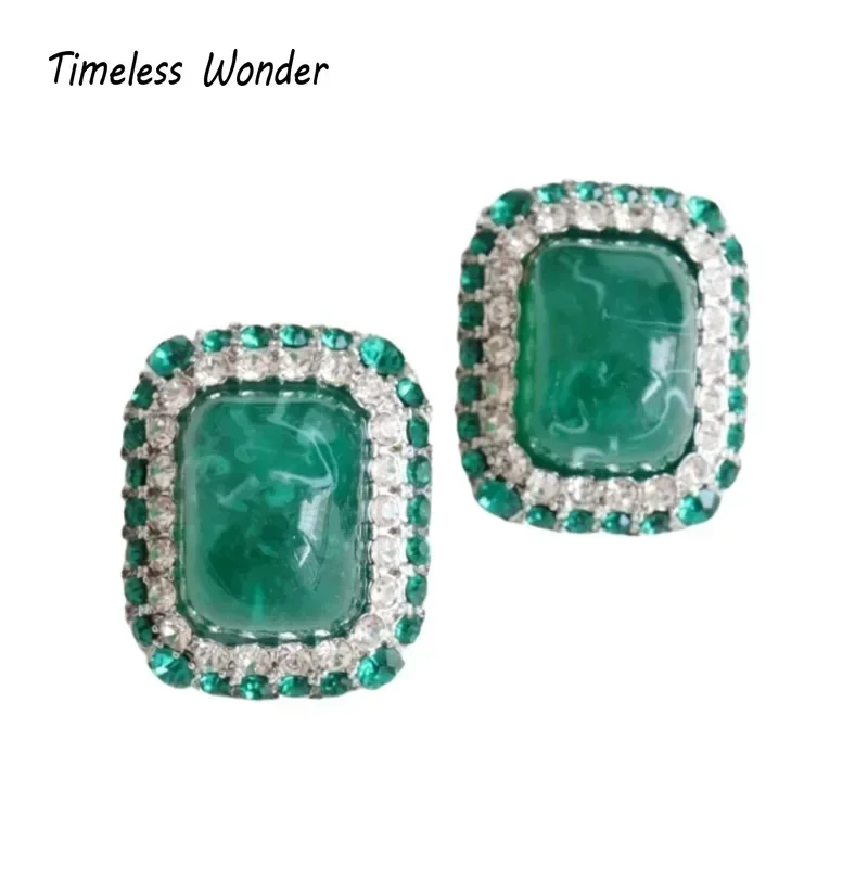 

Timeless Wonder Fancy Zircon Geo Glass Clip on Earrings for Women Designer Jewelry Gift Brincos Trendy Top Mix Rare Sweet 3282