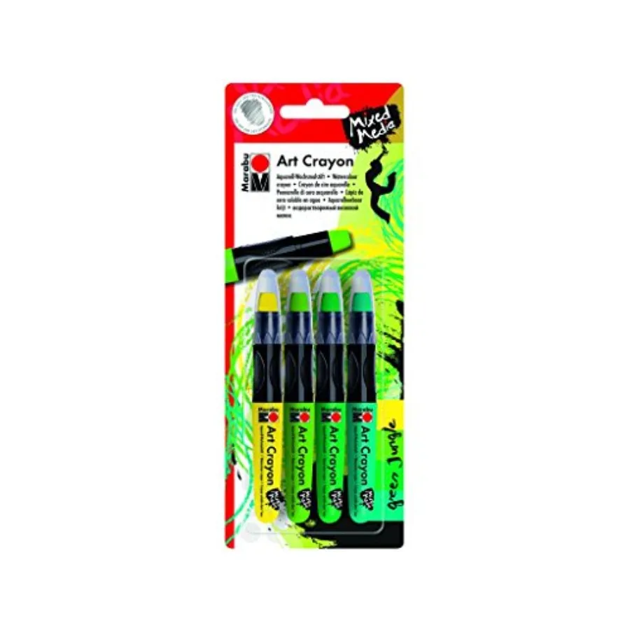 Green Jungle Mixed Media Art Crayon Set