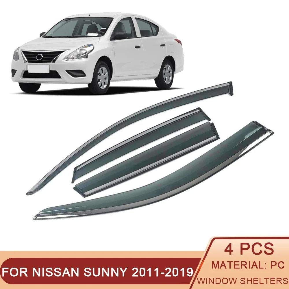 

For NISSAN Sunny Latio Almera N17 N18 2011-2023 Car Window Sun Rain Shade Visors Shield Shelter Cover Trim Sticker