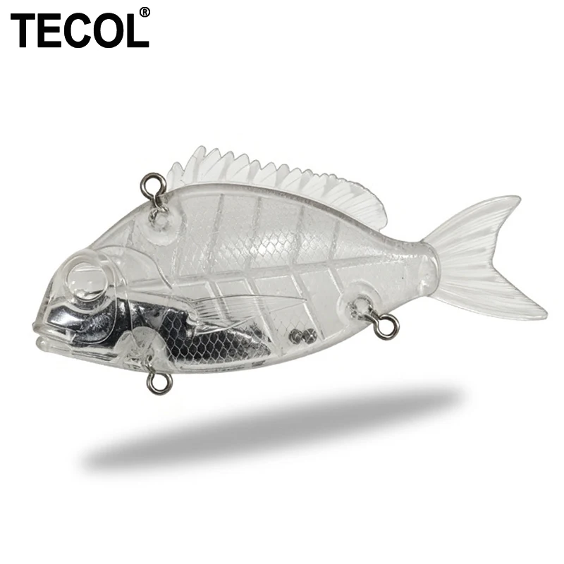 TECOL 8CM 22.8G Sinking Unpainted Swimbait VIB Bait Internal Rattle Wobbers Sunfish Blank DIY Custom Fishing Lure Bass Pike