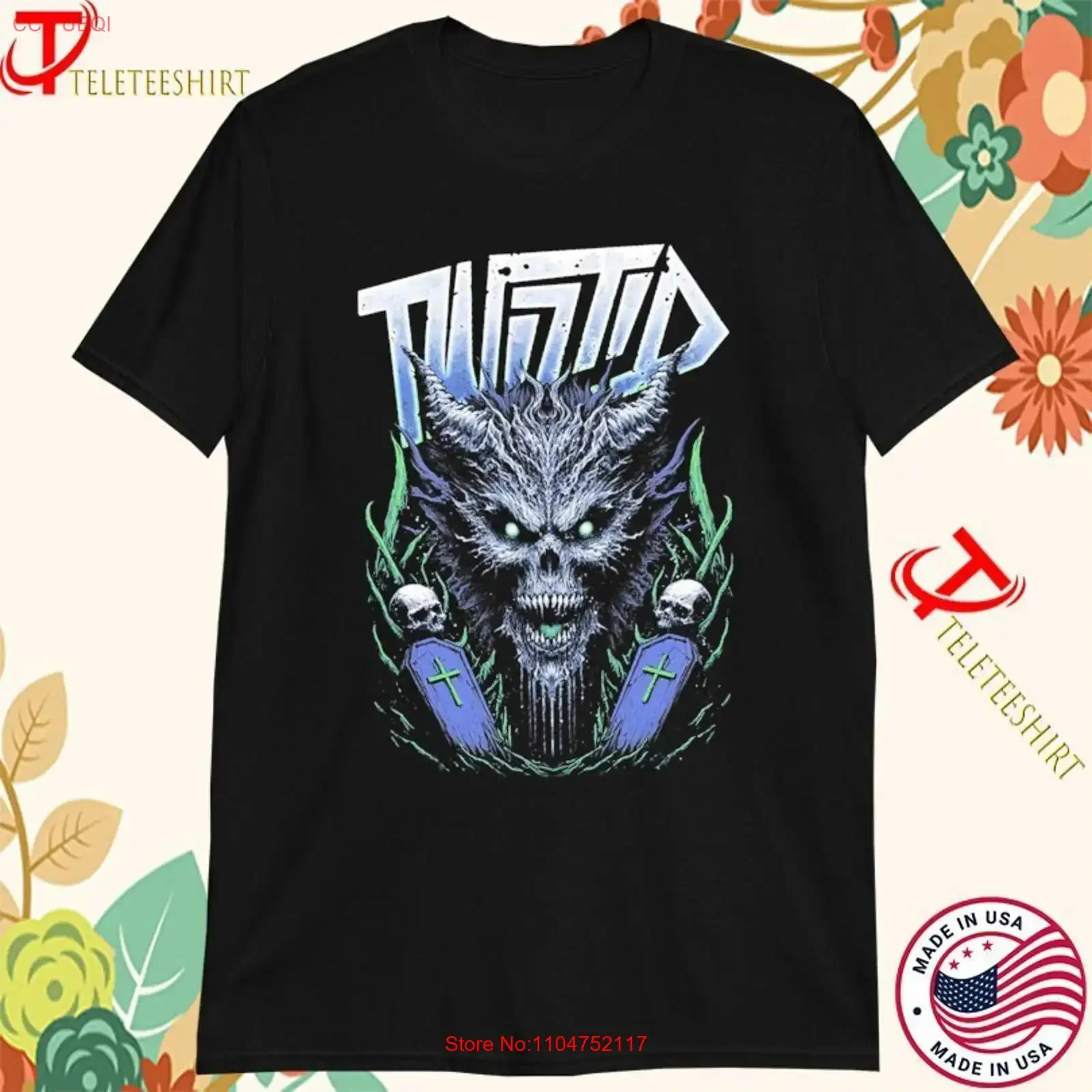 Twiztid Grave Demon T shirts vintage Washed Versatile Top For Everyday Wear Slightly Stylish Comfortable Soft Breathable