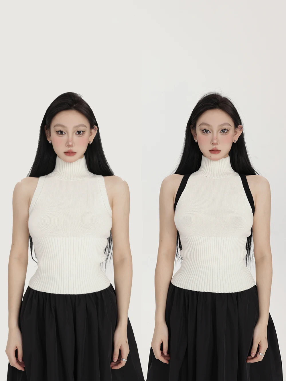 

PEMPL женский удобный вязаный жилет с высоким воротником, базовый однотонный облегающий универсальный нижнее белье, топ