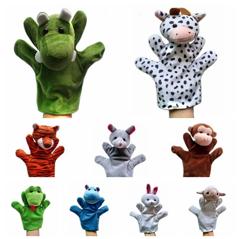 24-types handpoppen voor dieren Cartoon dierendoek Schattige handpoppen Knuffel Knuffel Dieren Handvingerpop