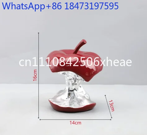 artwork, silver plated fruit statue, resin crafts, desktop decoration, room aesthetics
