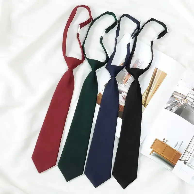 JK Polyester Tie Shirt College Style Uniform Japanese Accessories No Need To Play Lazy Convenient Plugmen and Women Adjustable