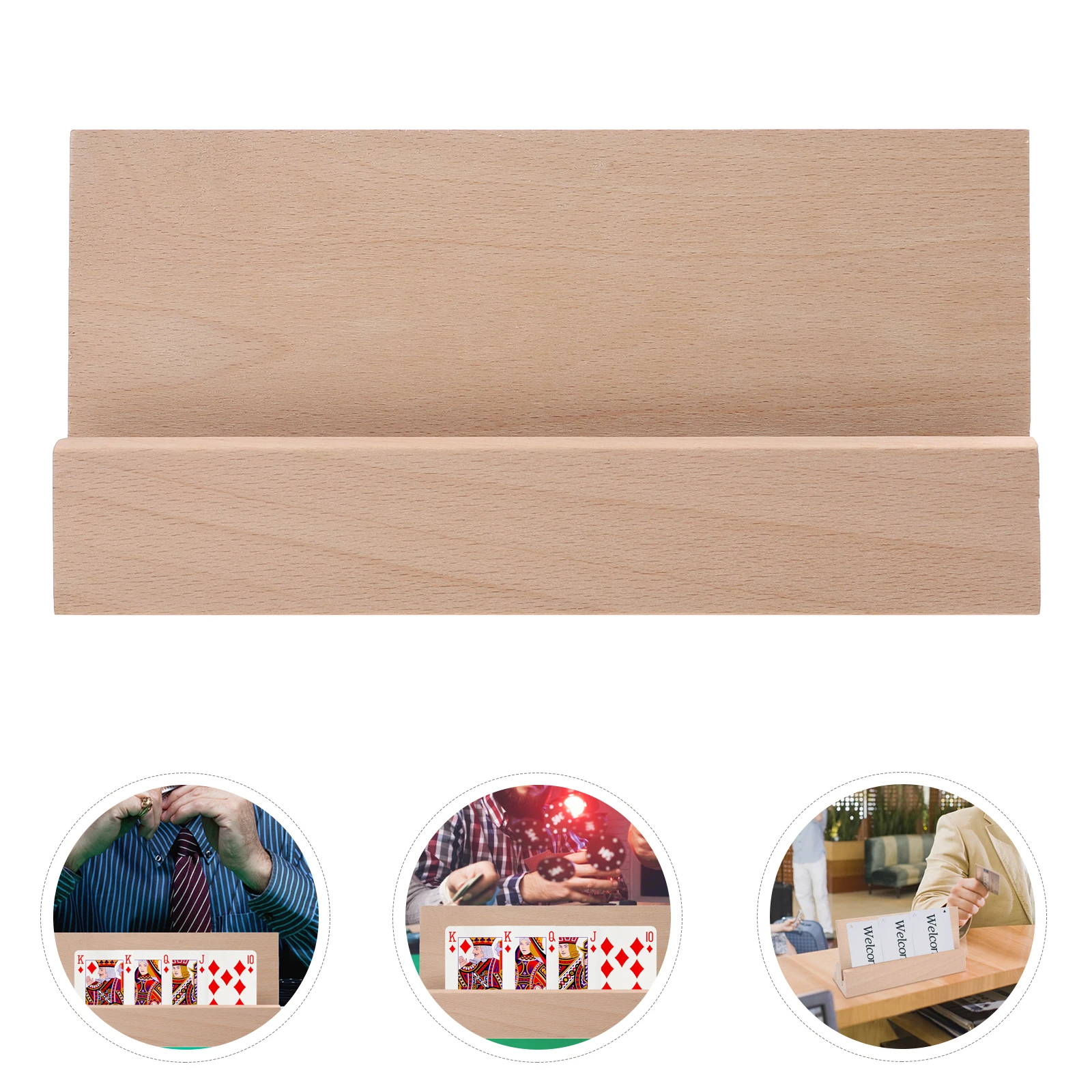 Wooden Calendar Holder Wood Base For Card Display Stand Game Holder Cards Displaying Stand Cards Base For Home Hotel