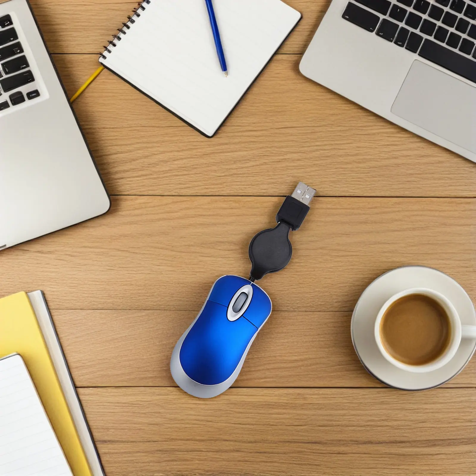 USB Mini Telescopic Mouse Computer Notebook Portable Optical Mouse 1000Dpi Wired Ergonomic Design for Office Home Desktop Laptop