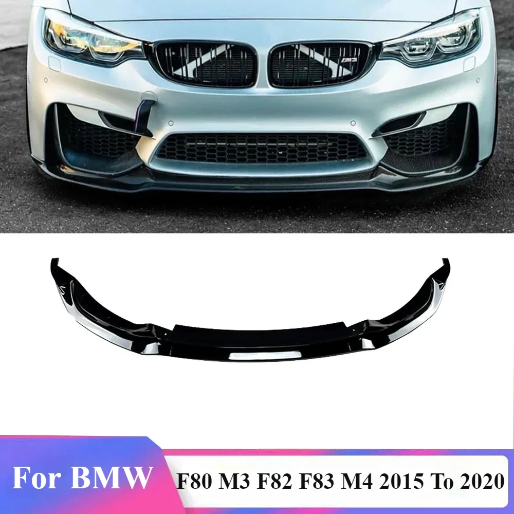 

For BMW F80 M3 F82 F83 M4 2015 To 2020 Front Bumper Spoiler Lip Body Kit Splitter Glossy Balck Carbon Fiber Auto Accessories