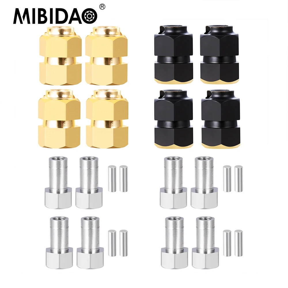 Mibidao 4pcs schwarz beschichtung messing verbreitern rad hex erweiterte adapter für TRX-4M 1/18 rc auto upgrade teile