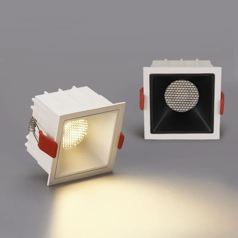 

Square Frameless COB Recessed Dimmable Downlight 5W 7W 9W 12W 15W 20W LED Ceiling Spot Light for Bedroom Living Room Kitchen