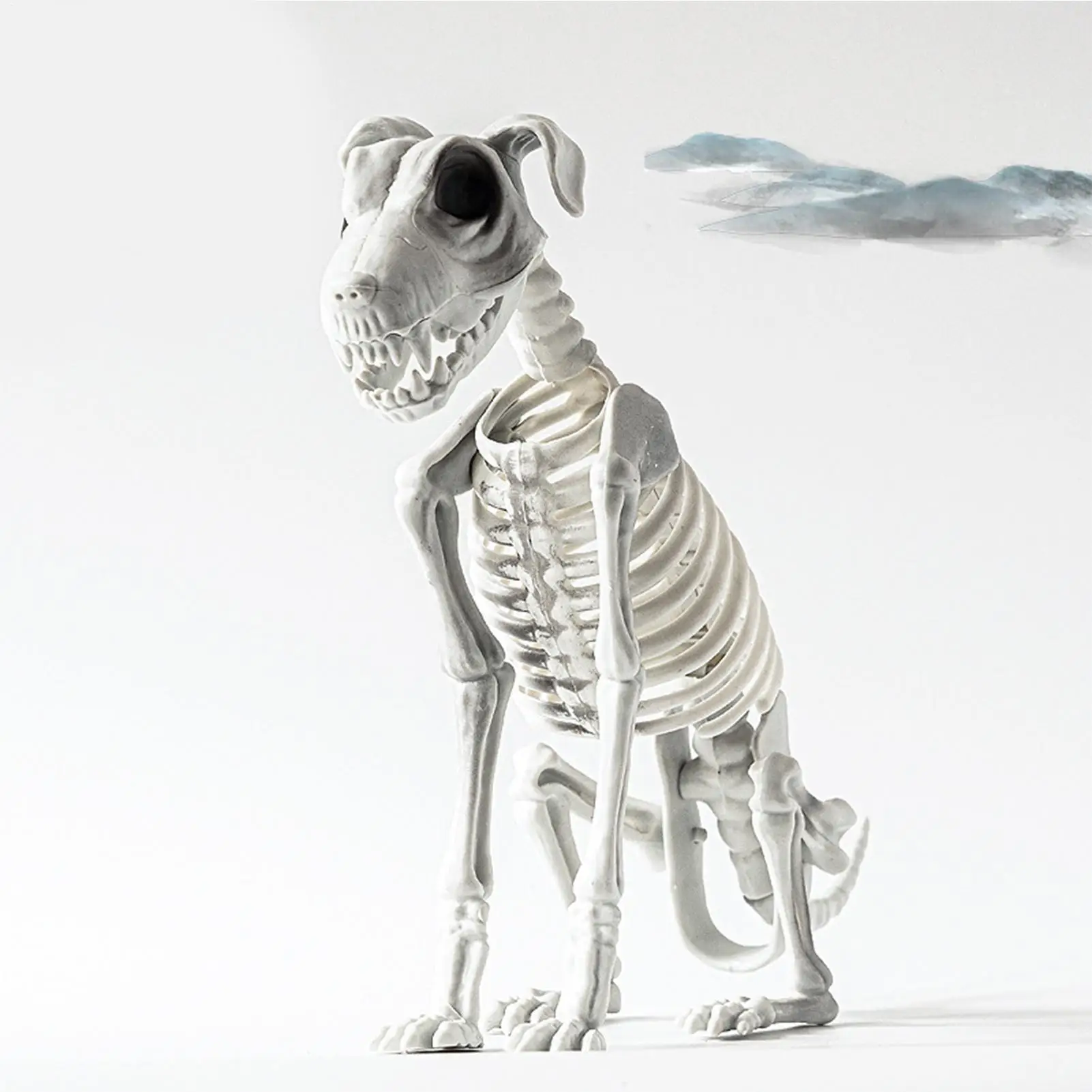 Halloween Skeleton Dog Plastic Puppy Skeleton Sculpture Realistic Halloween Skeleton Dog Statue Skull Bone Art Ornaments