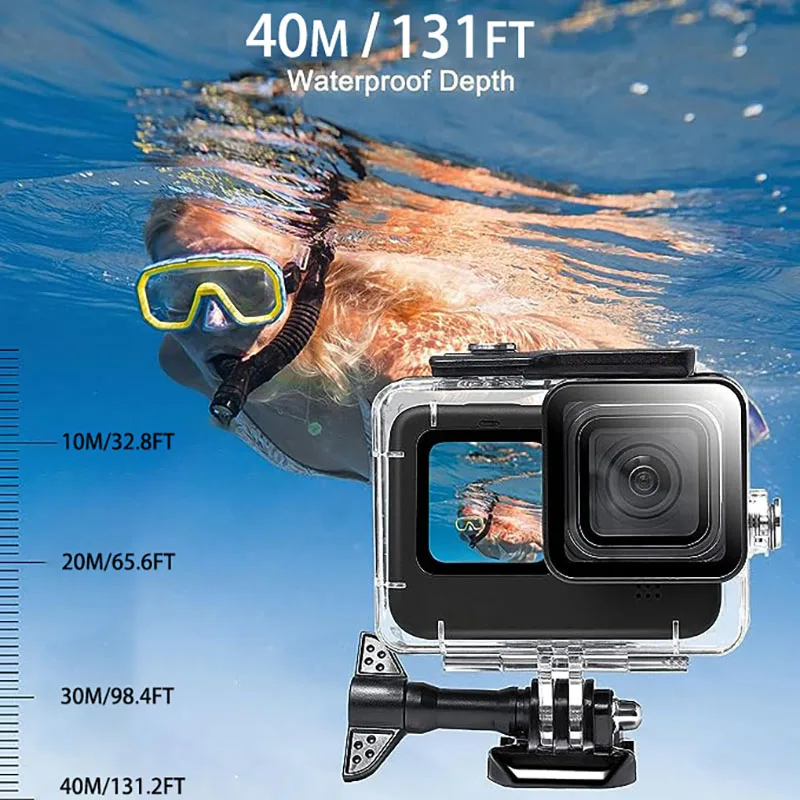 حافظة قبضة يد عائمة مقاومة للماء لبطل GoPro ، الغوص تحت الماء ، الغطس ، الغوص العميق ، 12 ، 11 ، 10 ، 9 ، يدعم 40 متر ، 131 قدم