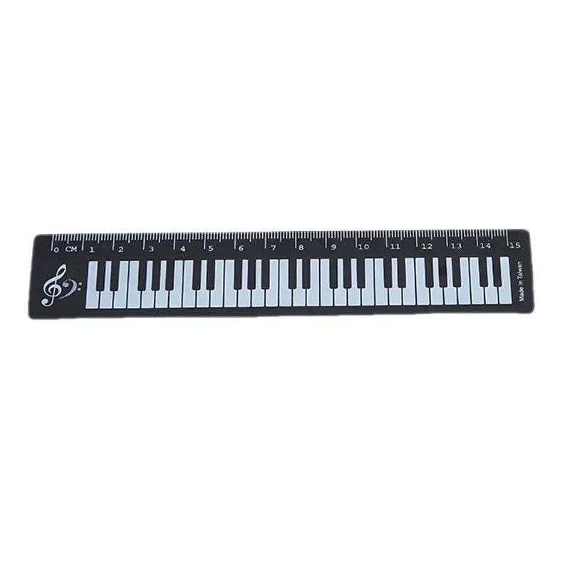 Office Stationery Music Straight Rulers Creative Cat Musical Note Piano Transparent Ruler Bookmarks Measuring Scale Supply