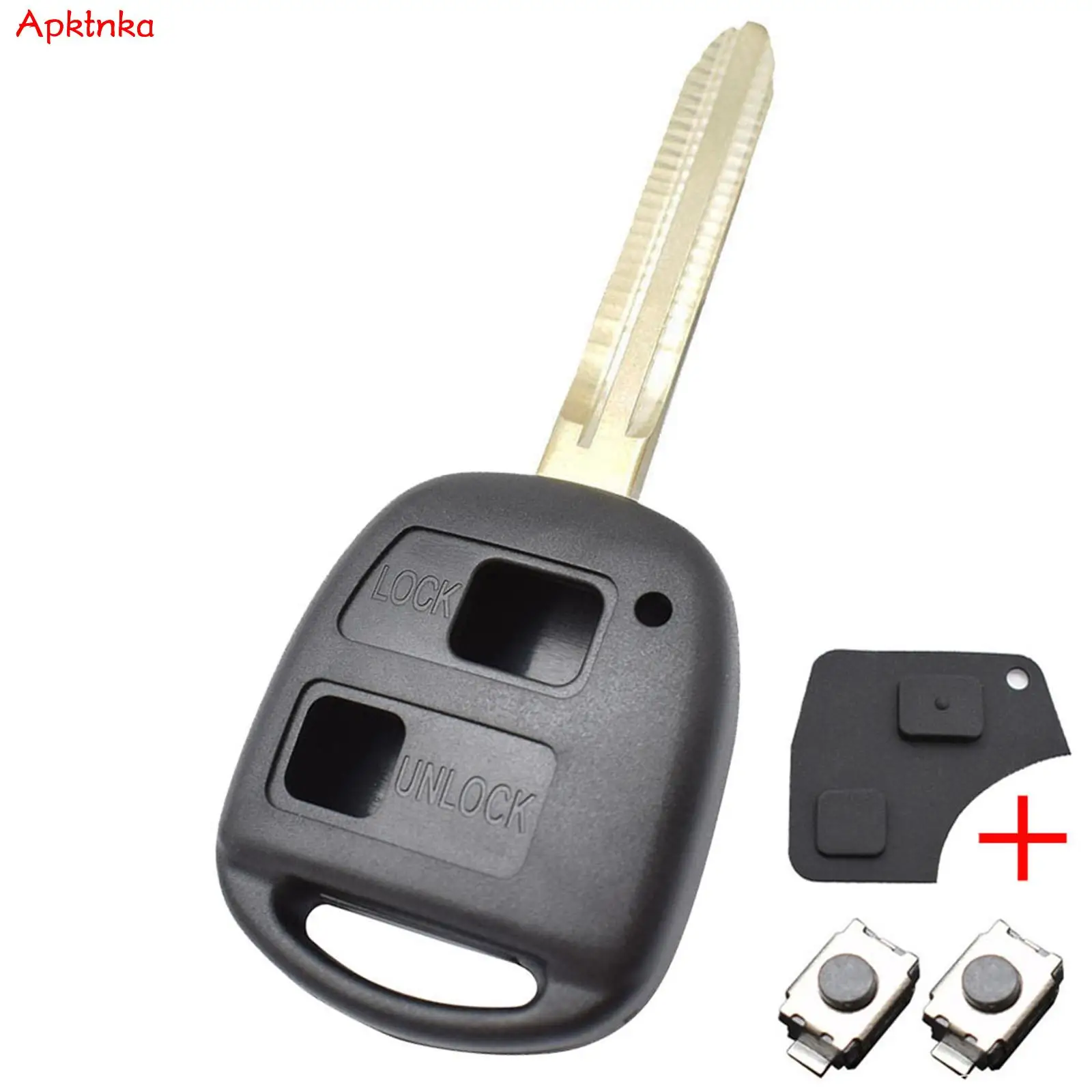 Carcasa de llave remota de coche, cubierta de hoja sin cortar, 2 botones, para Toyota RAV4, Yaris, Prado, Corolla, Land Cruiser, Previa, Echo Switch