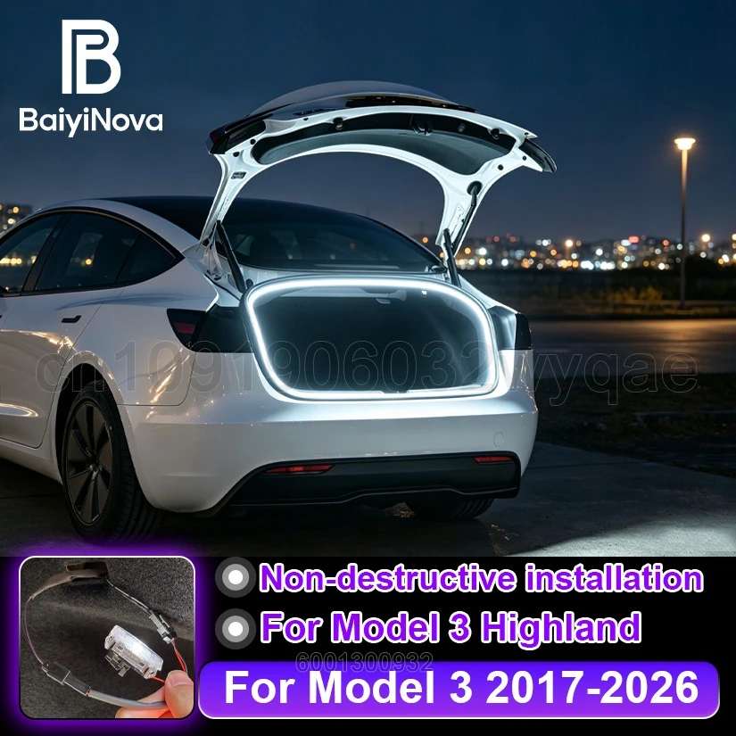 Car Trunk Light Bar For Tesla MODEL 3 2017-2026 Rear Luggage Decoration LED  For New MODEL 3 Highland Interior Atmosphere Light