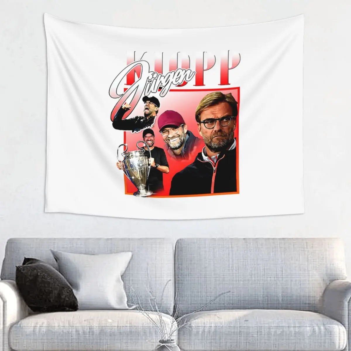 Jurgen Klopp Retro Tapestry Wall Hanging Hippie Fabric Tapestries INS Wall Blanket Wall Decor Yoga Mat