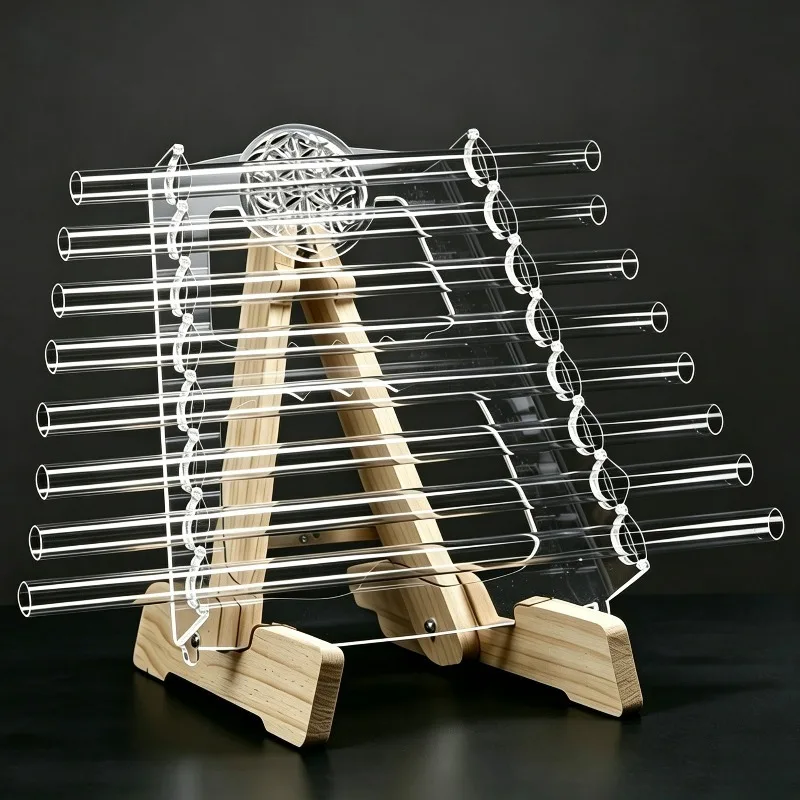 432Hz Crystal Harp Meditation Sound Tube with Wood Stand Sound Healing Yoga Lyre Harps Professional Stringed Instruments Chimes
