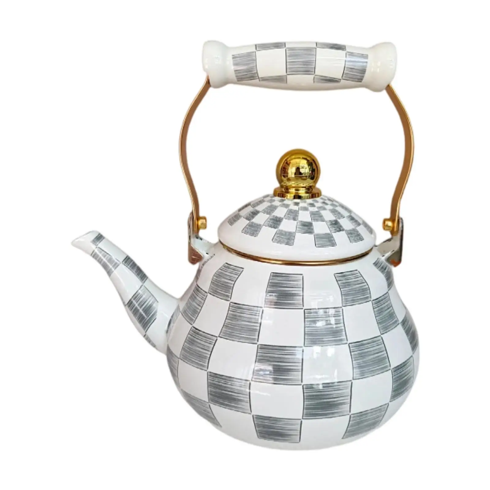 Vintage Enamel Tea Kettle Portable Coffee Water Pot Universal Stovetop for Kitchen Tea Maker Use
