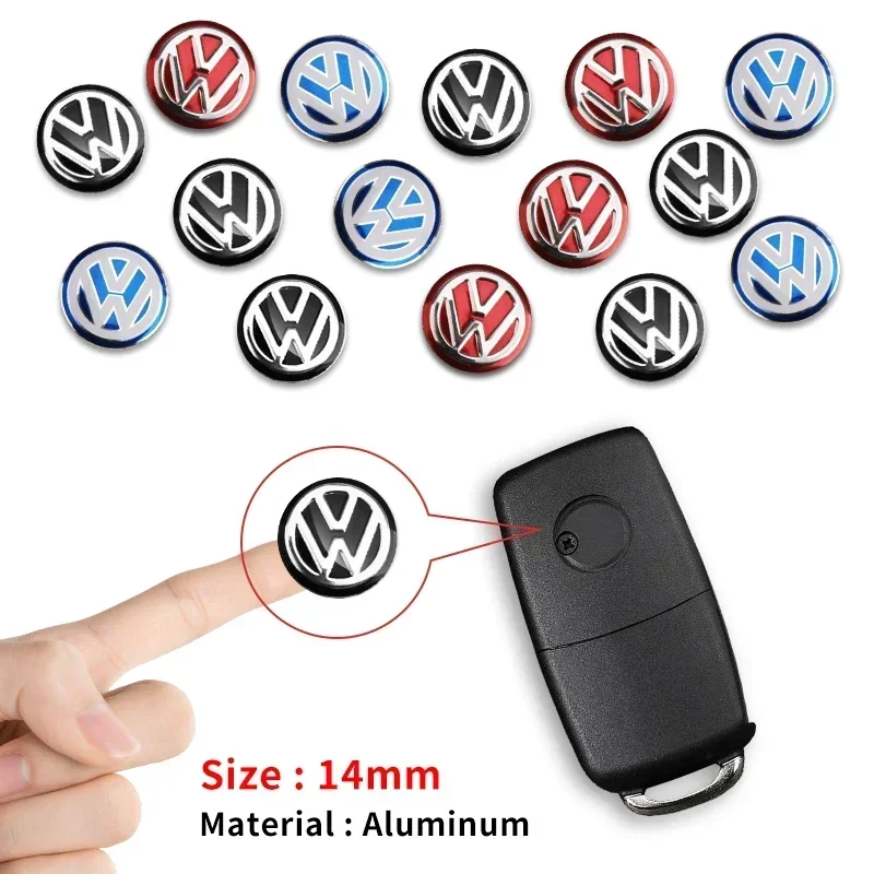 2/5/10Pc 14mm Car Key Emblem Stickers Auto Control Key Logo Decals For Volkswagen VW GTI Golf Passat B6 Jetta Touran CADDY Rline