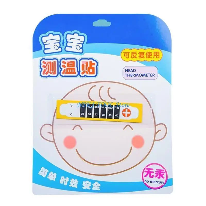 L8RC Pegatina temperatura frente infantil Mini termómetro para leche corporal