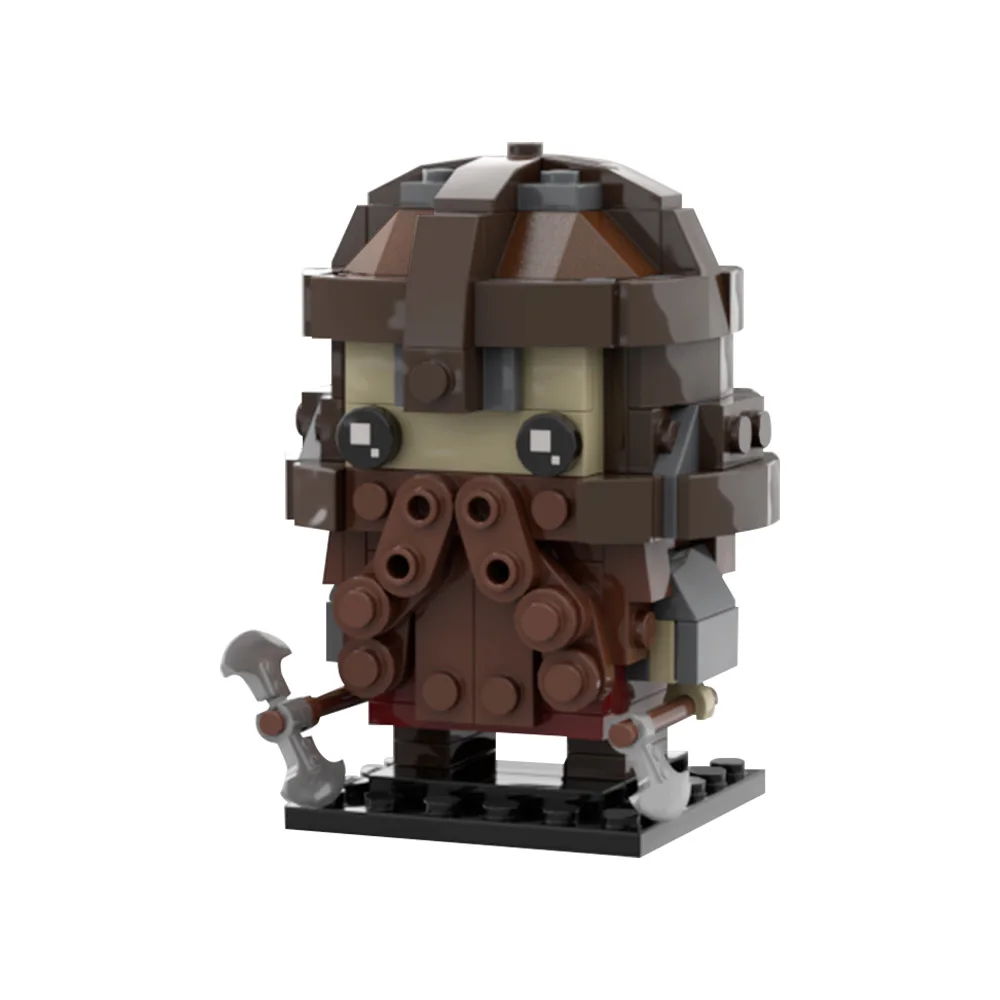 

MOC the Rings Movie Gimli Brickheadz, строительные блоки, модель пламени, демон, монстр, персонаж, кирпичи, собранная игрушка для детей, подарок