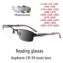 New Photochromic Reading Glasses Men Women Myopia Eyeglasses Finished Glasses Hyperopia Eyewear 0 +0.5 +1 +1.25 +1.5 +1.75 +6