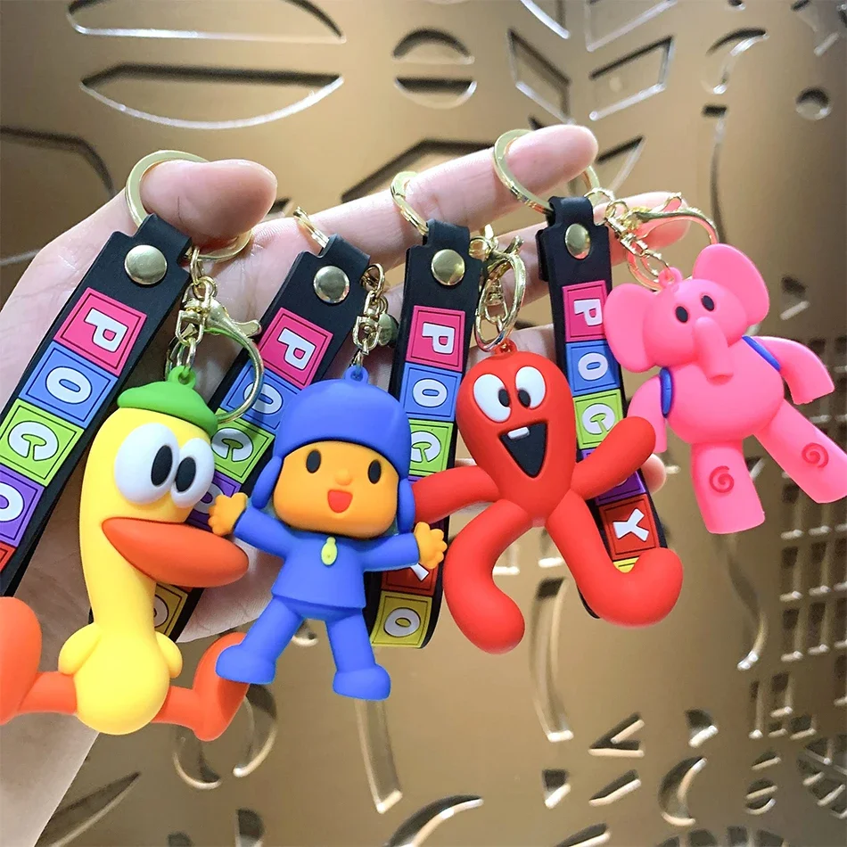 Set Wholesale POCOYO Keychain Pendant Figure Doll Toy Cute Cool Cartoon Doll Toy Model Figure Decoration Birthday Gift