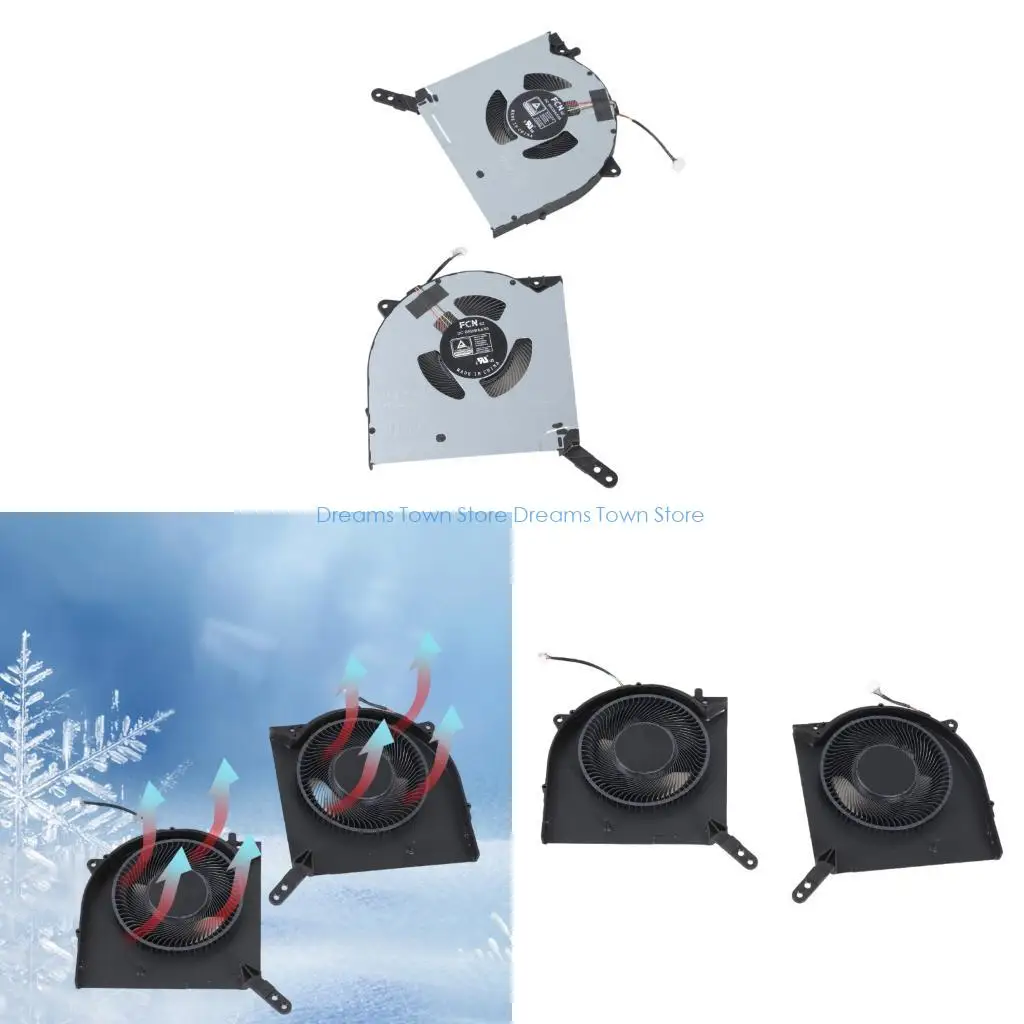 

HX6A CPU Cooling Fan Heat Sink For Y9000K 2021 10V Laptop Model Stable Performances Rapid Cooling Low Noise Easy Installation