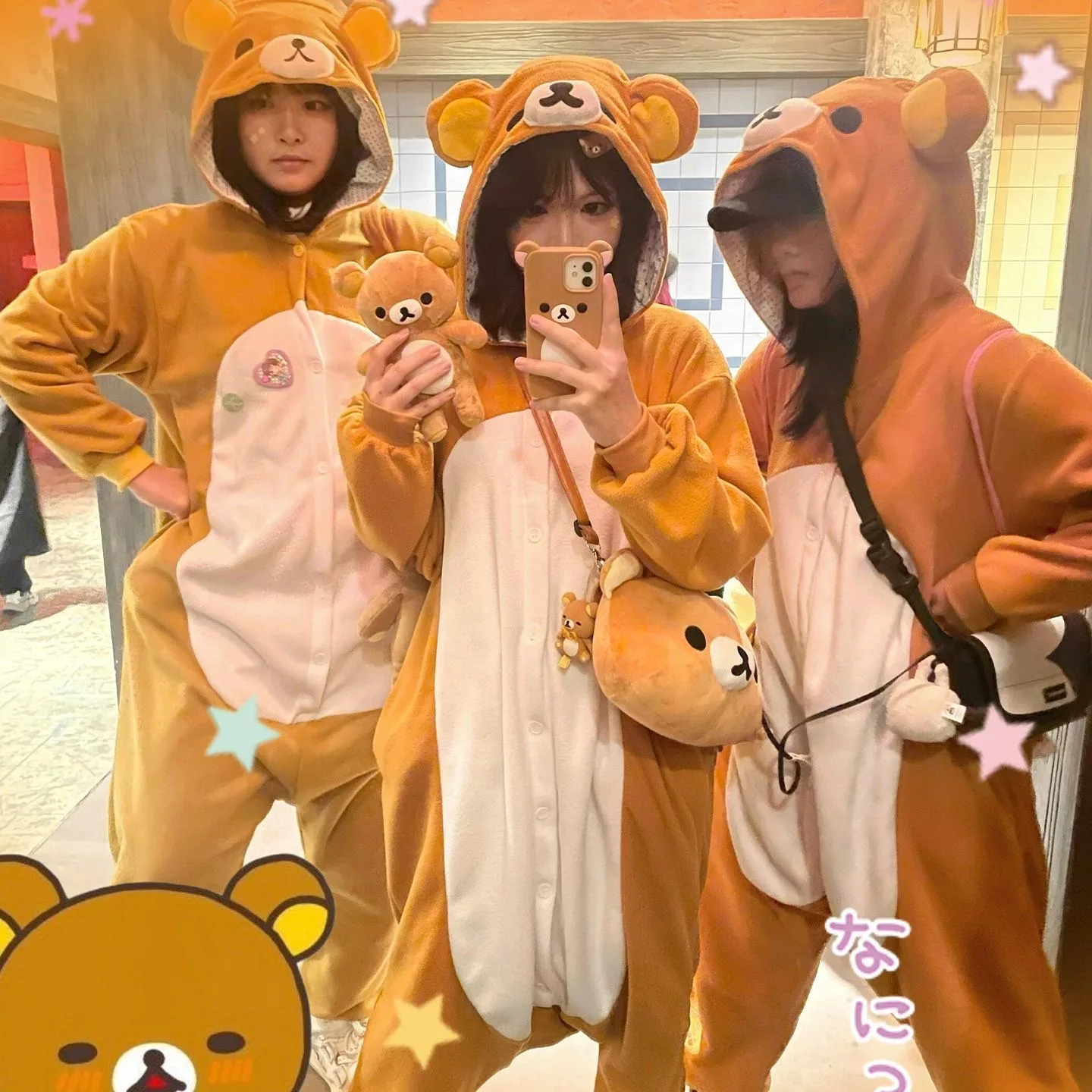 Pijama de oso Kawaii de dibujos animados de Japón, mono de Anime para adultos Rilakkuma, ropa de dormir cómoda y cálida, regalos de Navidad y Halloween para niñas