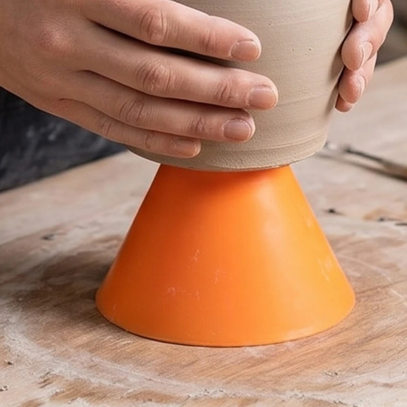 Clay Vessel Opening Former Plastic Pottery Rims Tool with Press Grip for Handmade Ceramic Shaping and Trimming Work C7AC