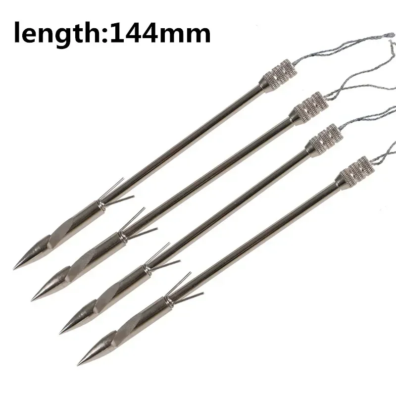 4pcs Fish Dart  144mm Stainless Steel Slingshot  Arrowhead Arrow Head Shooting Catapult Hunting Tips