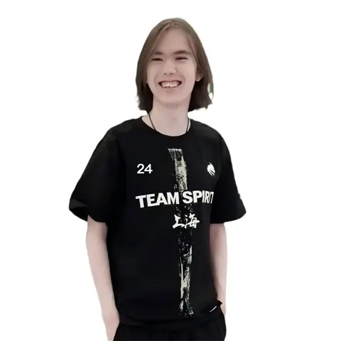 2025 CS2 상하이 메이저 팀 스피릿 T 셔츠 남성용 의류 탑 원 플레이어 Donk Tee 유니폼 ESports 콘테스트 저지 팬 티셔츠