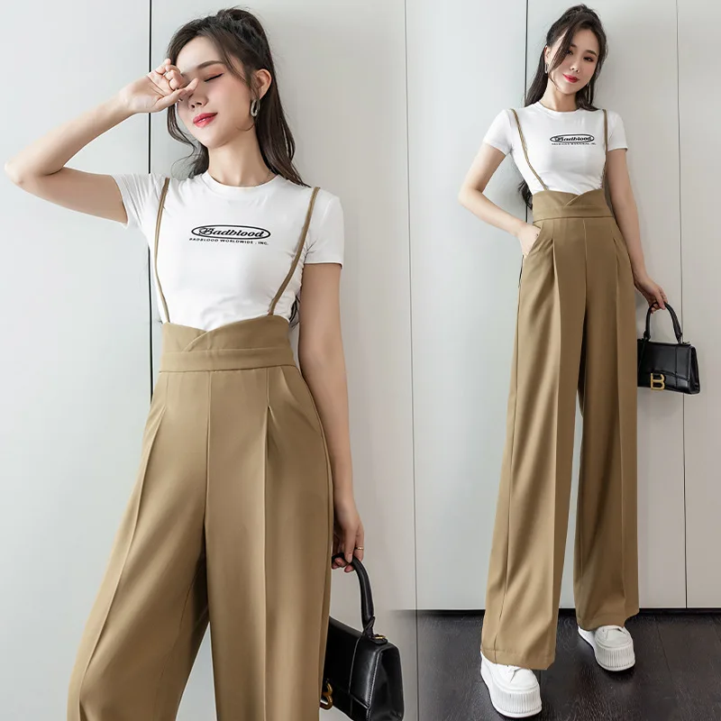 

Summer Women's Casual All-match Fashion High Waist Slimming Wide-leg Suspenders Jumpsuit Women Elegance for Party Y2k Streetwear