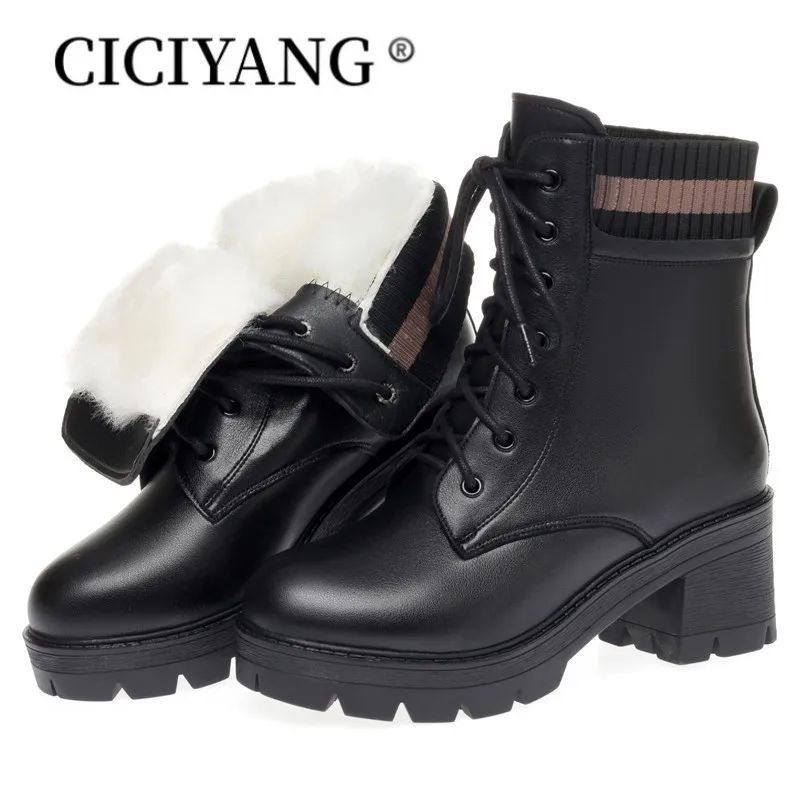 

CICIYANG Women Ankle Boots 2023 New British Style Women Motorcycle Boots Platform Boots High-heel Spring Booties For Women