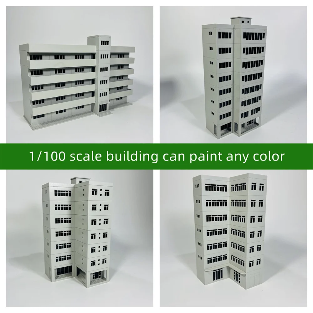 1: 100 Scale Plastic Building Assembly Model Of Multiple Urban Simulation High-Rise Building Scenes