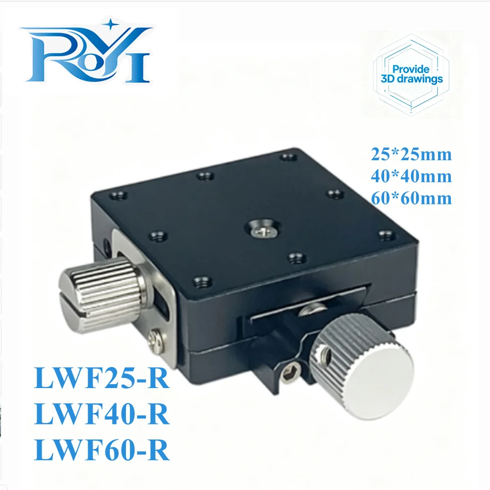 X Axis LWFX25 LWFX40 LWFX60 Dovetail Groove Manual Displacement Platform Rack‑and‑Pinion Drive High Precision Knob Slide Table