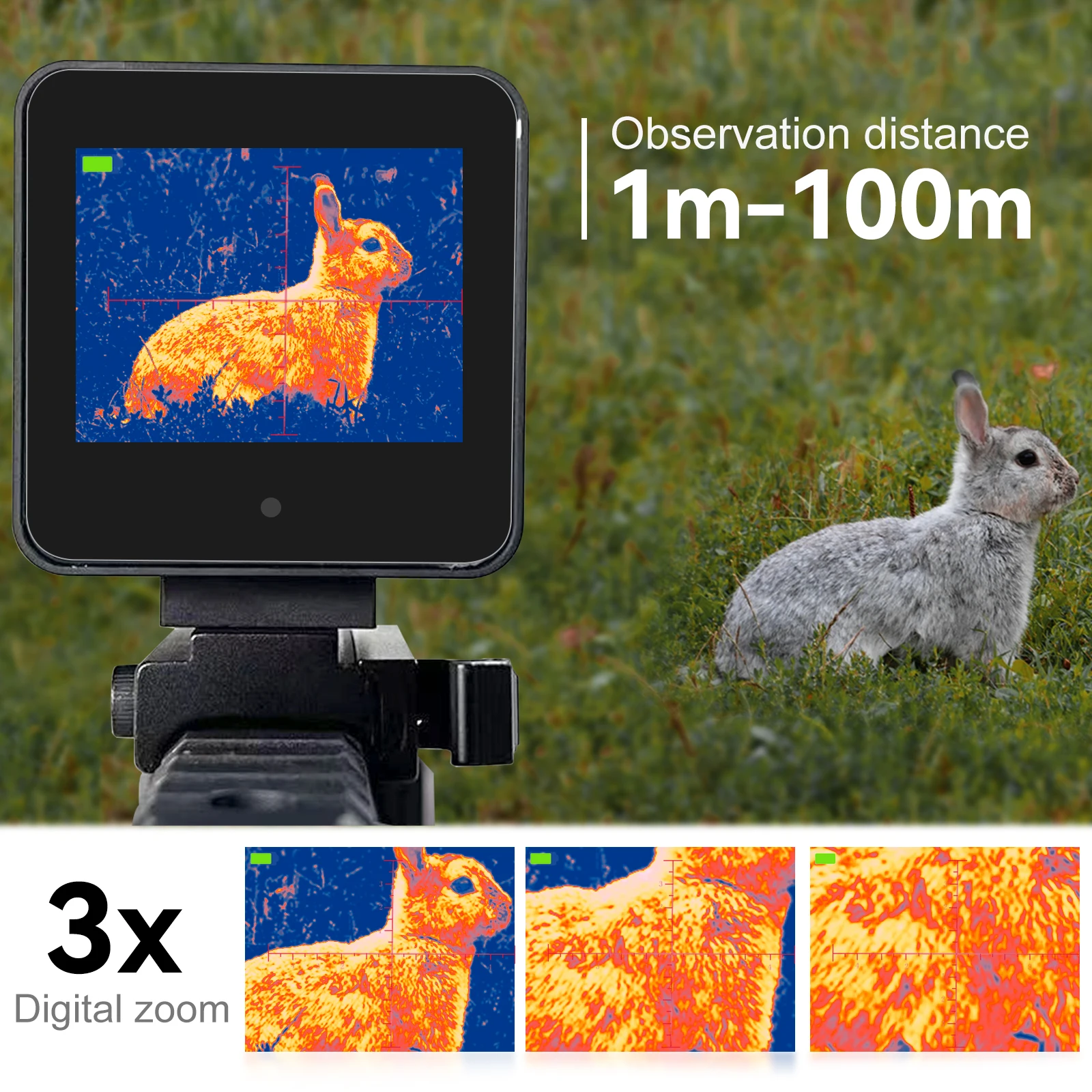 LHODR Thermal Imaging Night Vision Scope for Hunting – 320 * 240 Resolution Infrared Thermal Scope with Crosshair