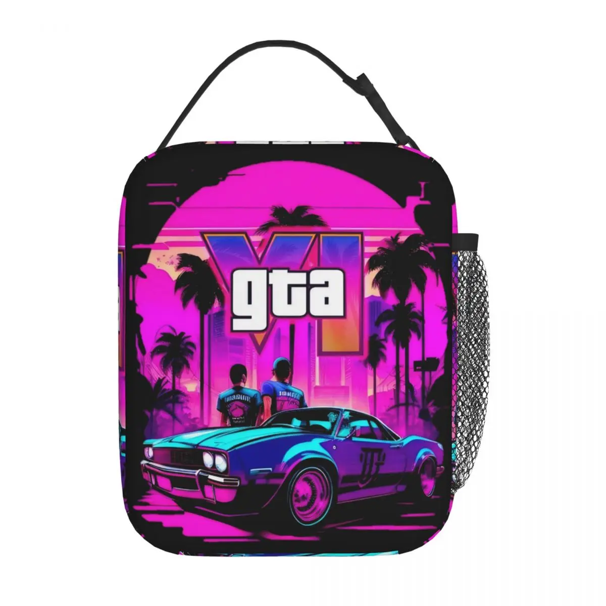 GTA 6 Jason And Lucia Merch Insulated Lunch Bag For Office New Game Food Box Portable Cooler Thermal Lunch Boxes