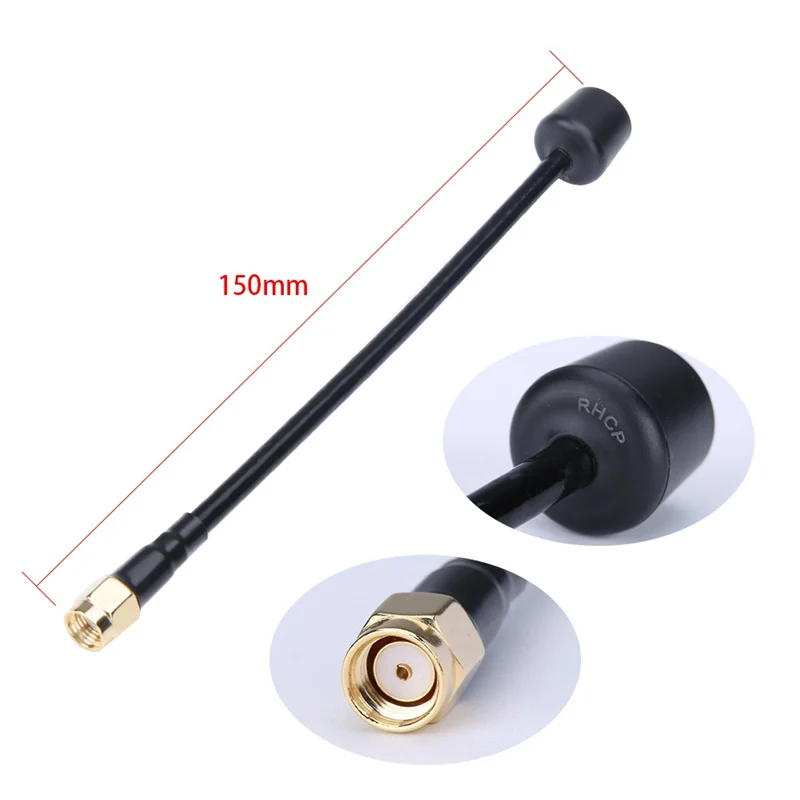 AS96-2PCS 5.8Ghz 3Dbi 5000-6000Mhz 150Mm RHCP RP-SMA / SMA FPV Antenna For RC FPV Drone Part