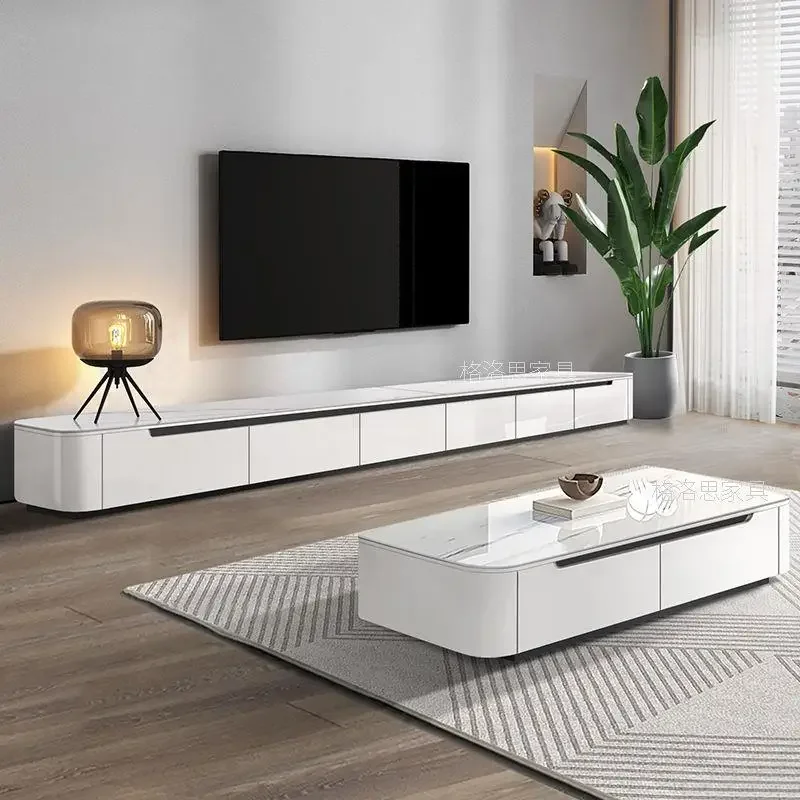 

Portable White TV Consoles Cabinet Low Organizer Modern Style TV Stand Living Room Foot Meuble TV Bois Room Furniture MQ50DS