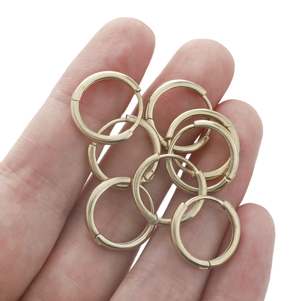 4pcs Raw Brass Small Hoop Earrings 16mm 17mm 20mm Huggie Hoop Earrings Hypoallergenic Cartilage Earring Jewelry Accessory