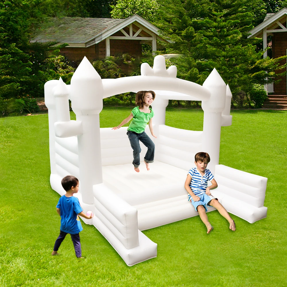 Wedding Bouncy Castle, Children's  Jumping Bed White  Castle Jumping Bed Inflatable