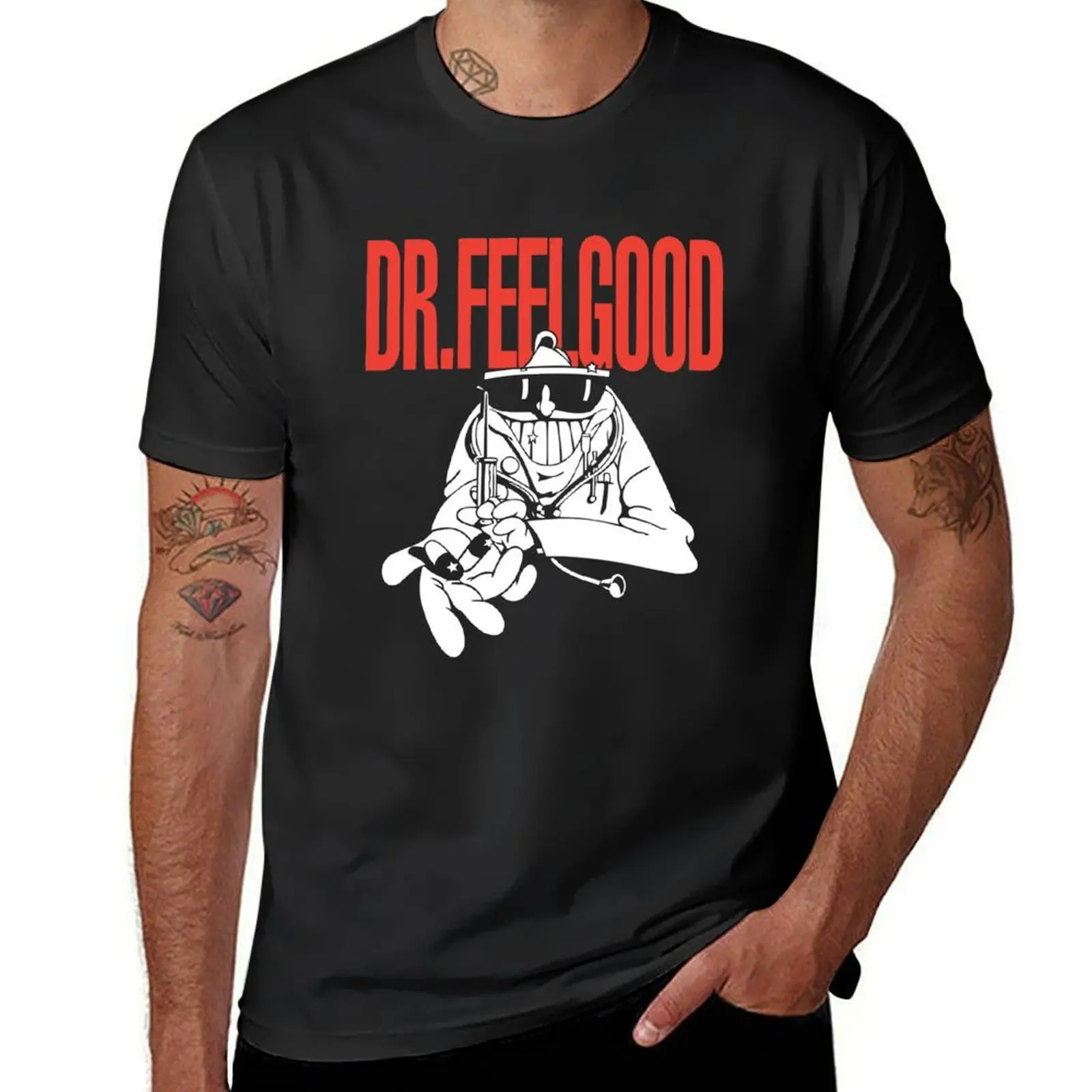 dr feelgood T-Shirt korean fashion for a boy anime quick drying black t shirts for men