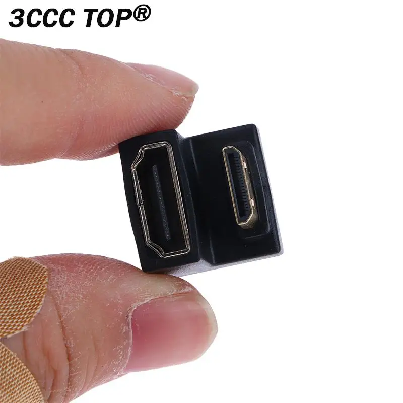 1PCS HDMI-Compatible Adapter 360 Degree Angled U-shaped L Converter Mini HD Male to HDMI Adapter