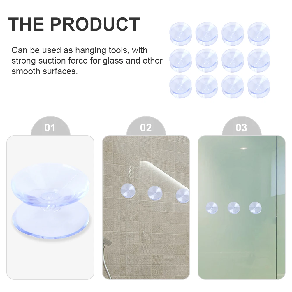

50Pcs Double Sided Glass Suction Pads Anti-Slip Strong Suction Force Tabletop Glass Protector Pads Double Sided Sucker Cups