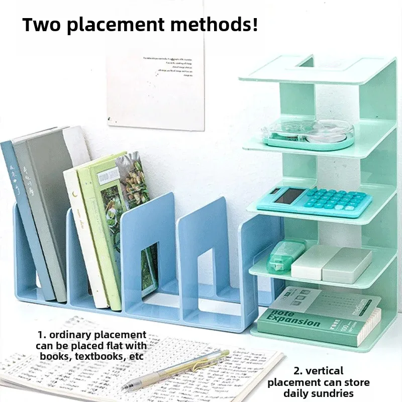 Morandi Simple Desktop Book Stand Student Reading Storage Rack Acrylic Four-Link Office Book Stand