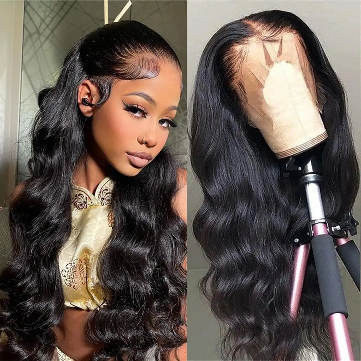 

Парик из натуральных бразильских волос Remy, 250% плотности, 16-40 дюймов, с волнистым эффектом, 13x4 HD фронтальный, предварительно выщипанный, с кружевной основой 5x5 и HD полной кружевной основой