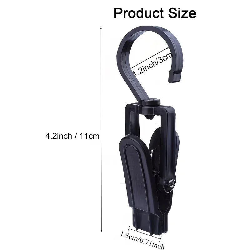 5Pcs Plastic Storage Clips, Multi-Functional Rotatable Clips for Clothes, Hats, Socks, Gloves & Towels