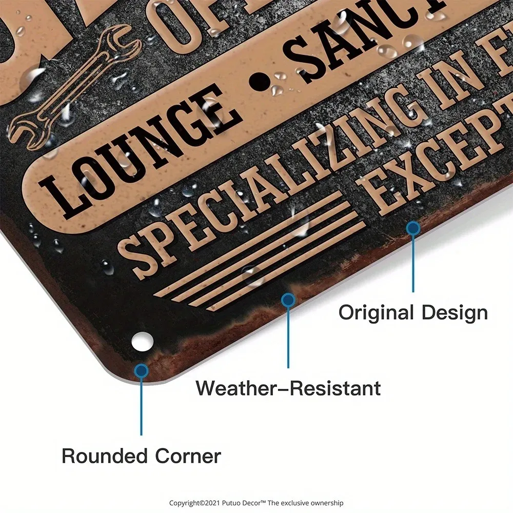 CIFbuy Customizable Rustic Vintage Repair Theme Plaque 2D Flat 24H Lounge Hideout Man Cave Garage Wall Art Gift